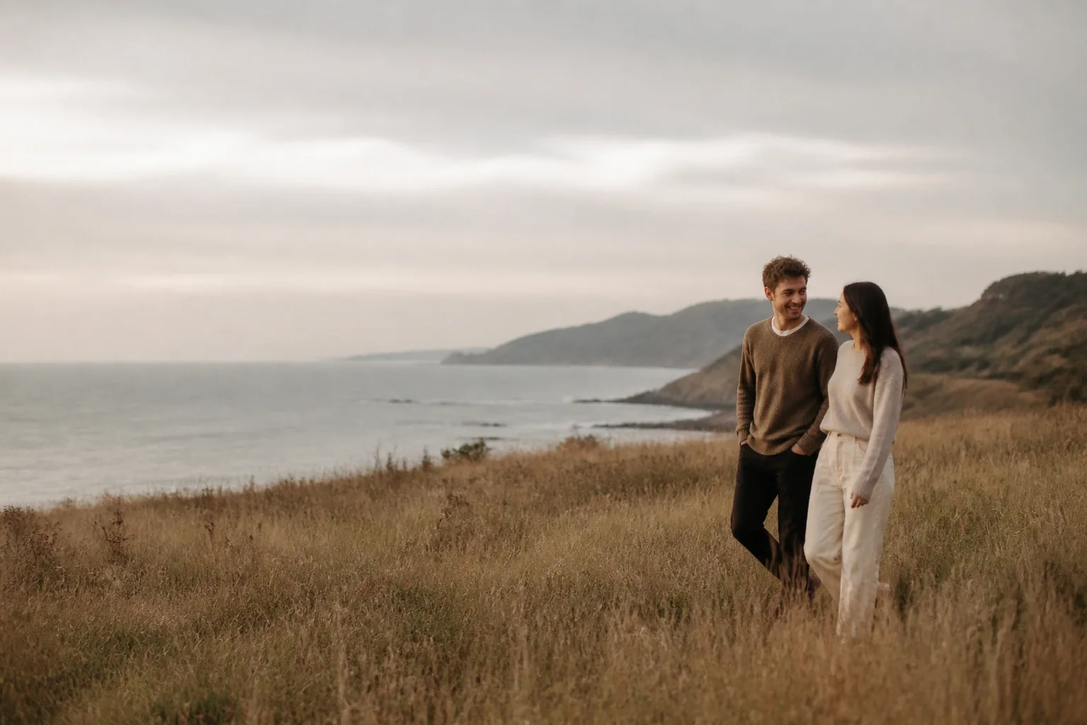 Couple on a quiet shoreline