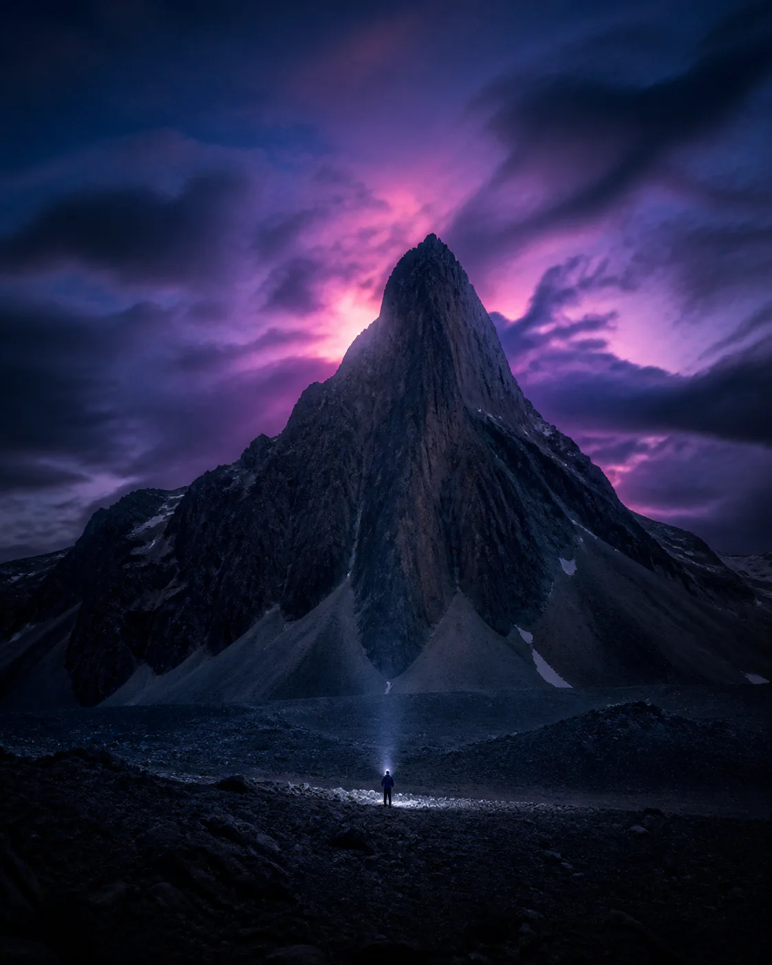 Mountain landscape at dusk